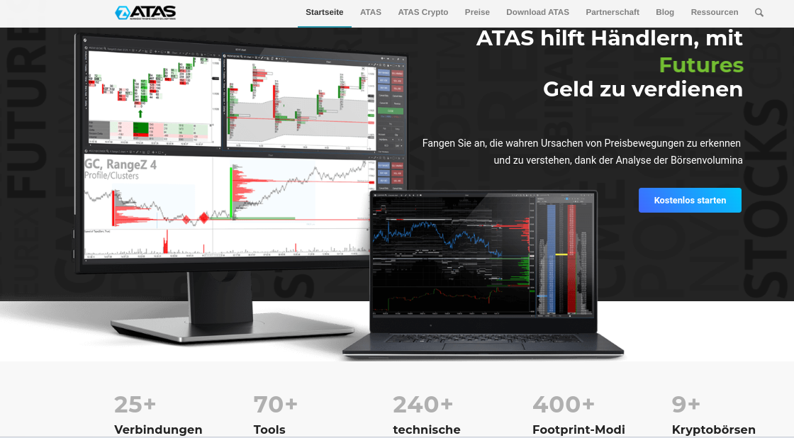 Webseite von ATAS