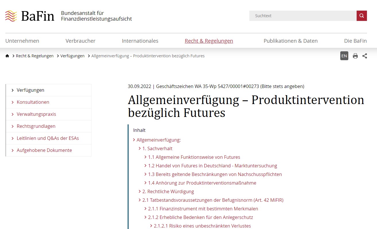 BaFin Futures