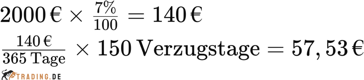 Berechnung der Verzugszinsen Beispiel