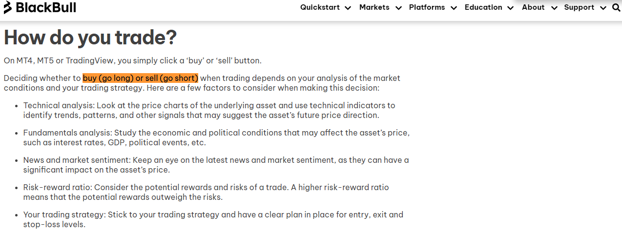 BlackBull Short Selling Broker