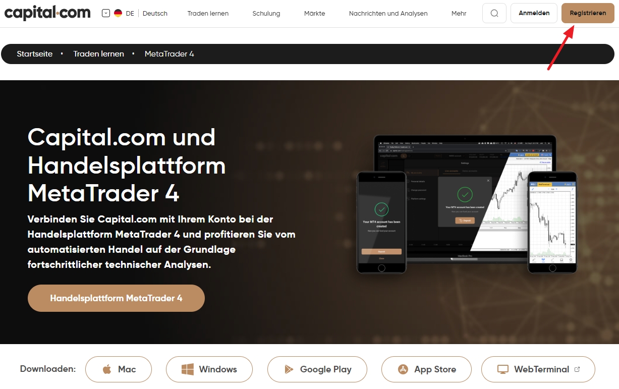 Capital.com Anmeldung
