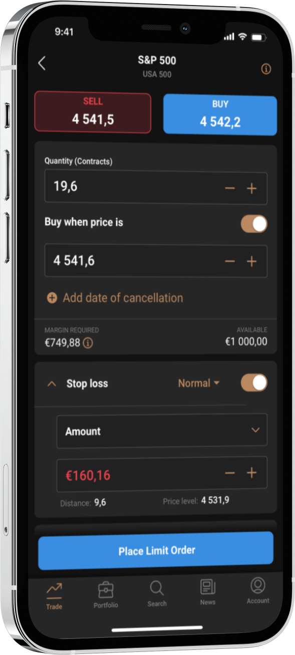 Capital.com CFD App Order