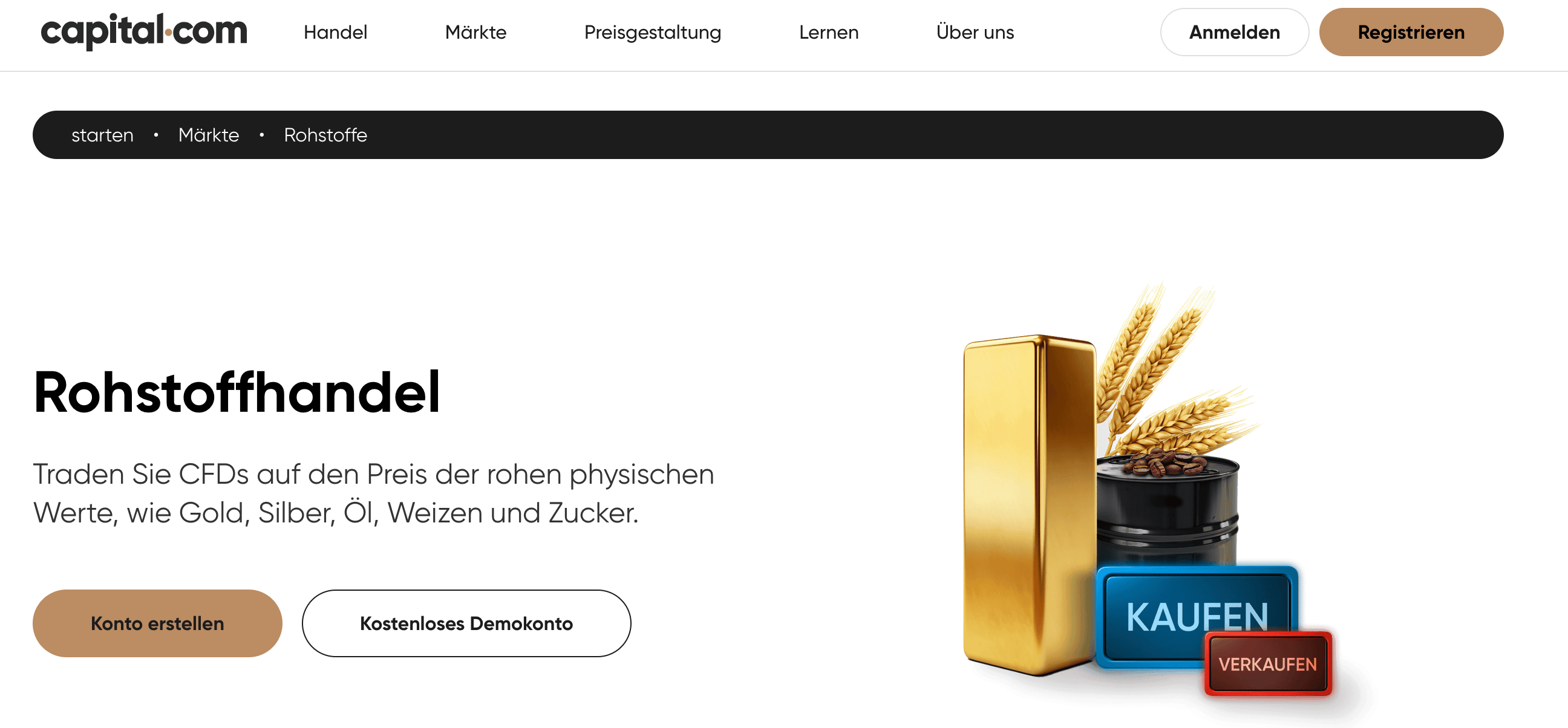 Capital.com Rohstoff CFDs