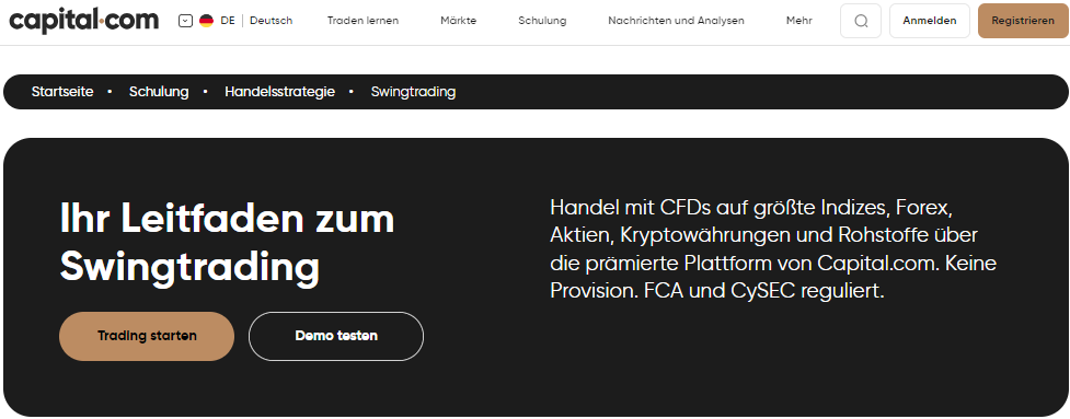 Capital.com Swing Trading Broker