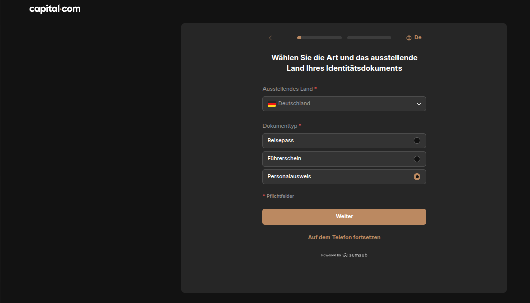 Verifizierung bei Capital.com durchführen