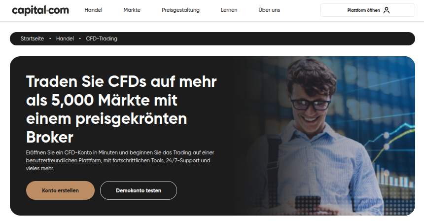 Verfügbare Märkte bei Capital.com Daytrading Broker