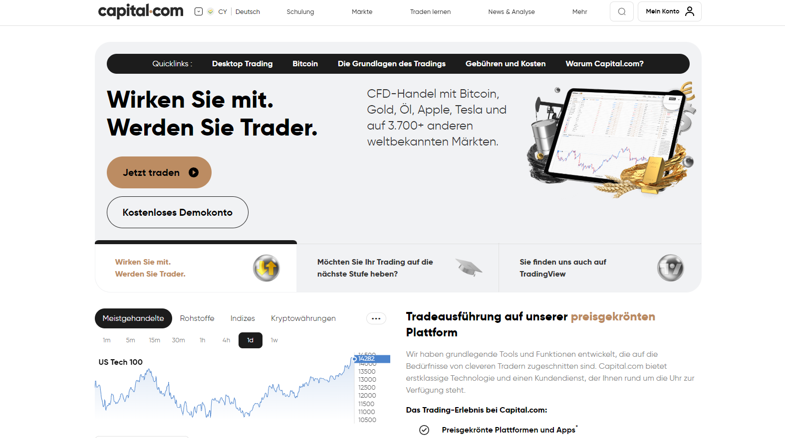 Die offizielle Webseite von Capital.com
