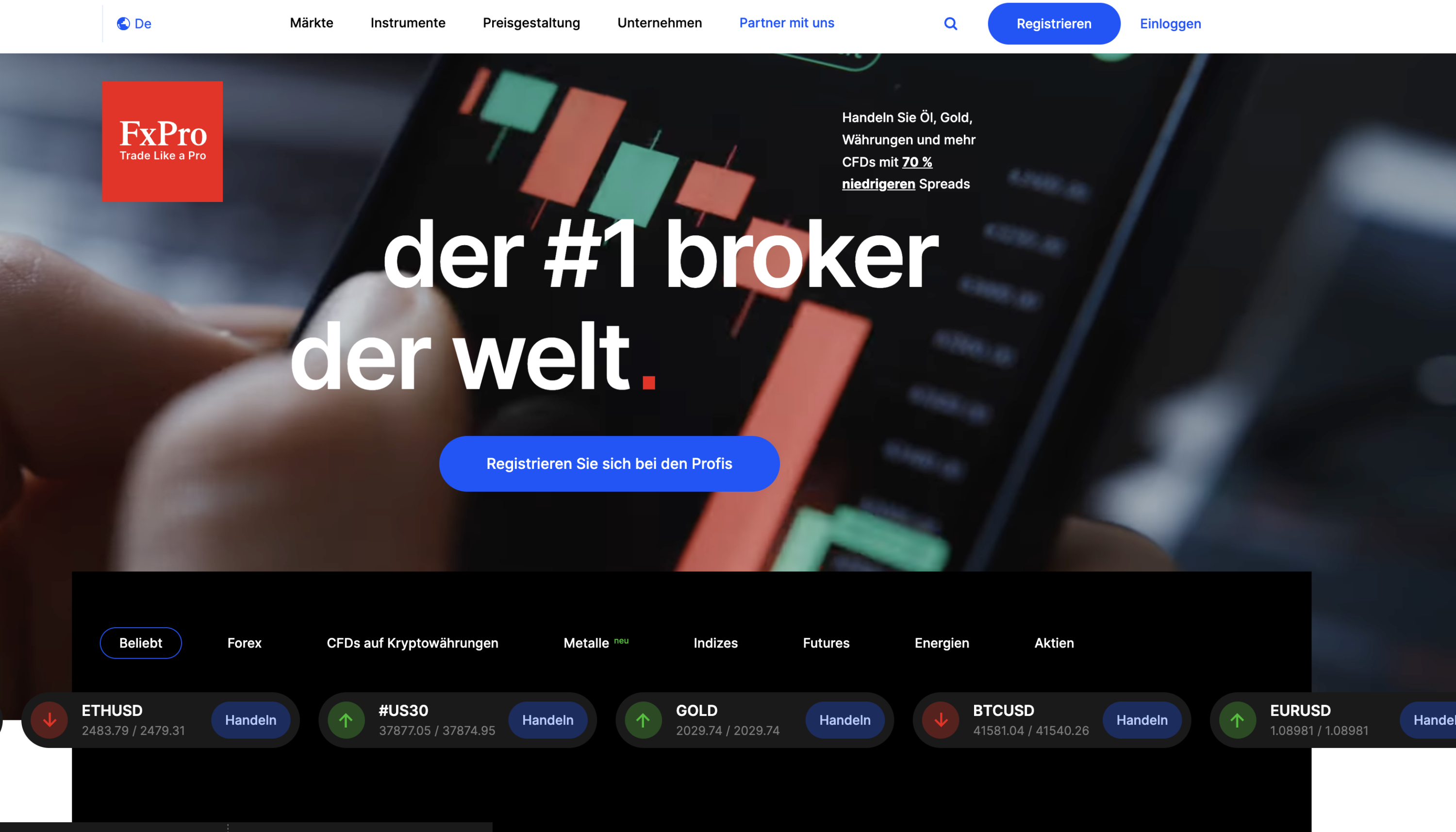 Die offizielle Webseite von FxPro