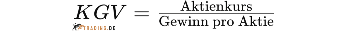 Formel für Kurs-Gewinn-Verhältnis von Unternehmen