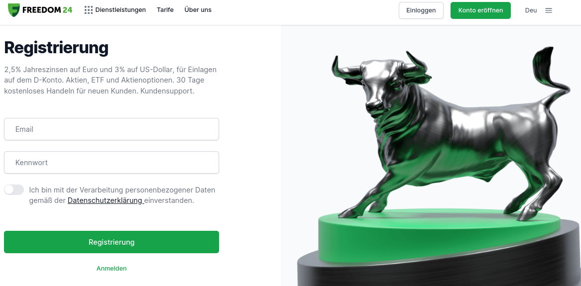 Anmeldung bei Freedom24