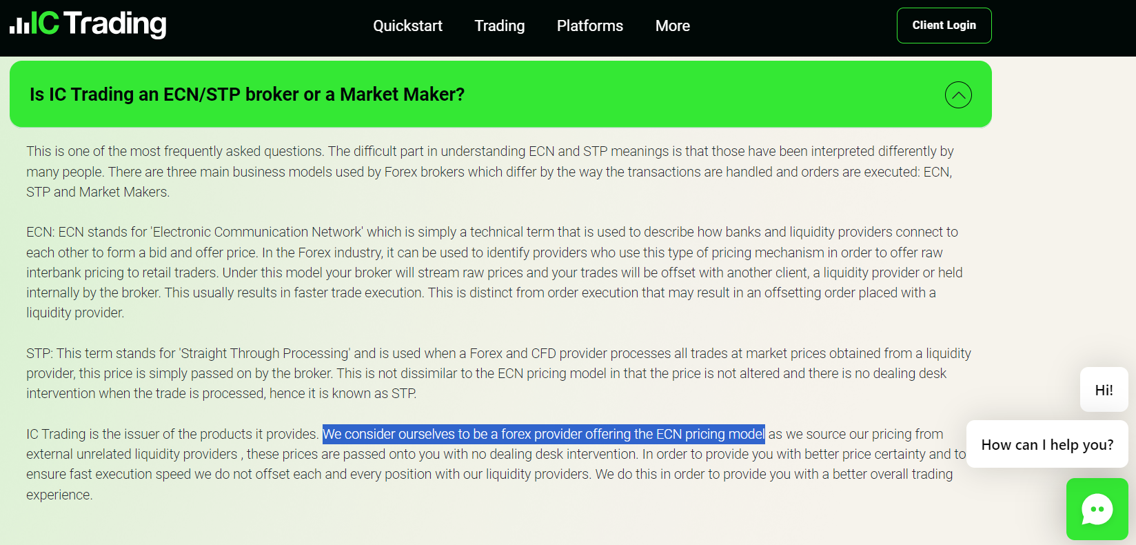 IC Trading STP ECN Broker