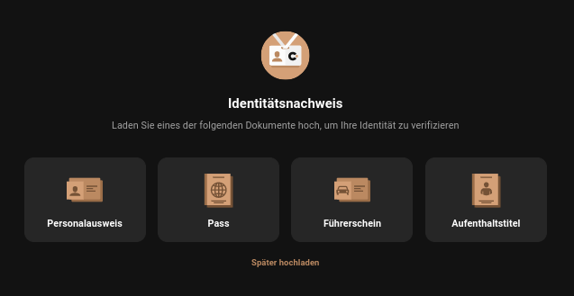 Verifizierung für den Echtgeldhandel