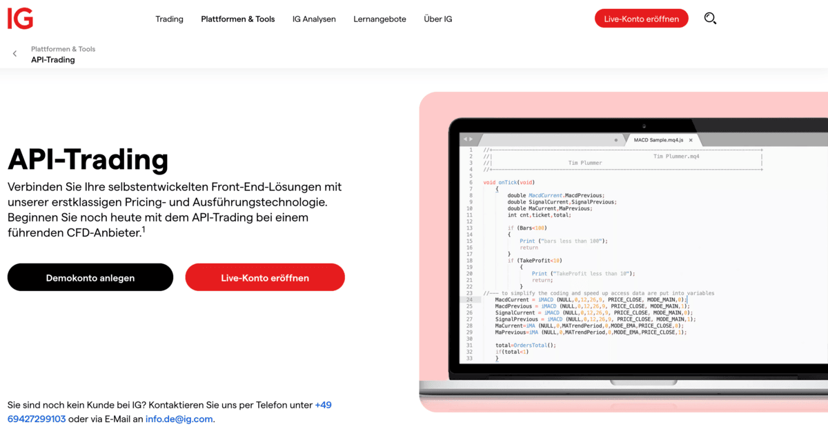 IG.com API Trading Anbieter