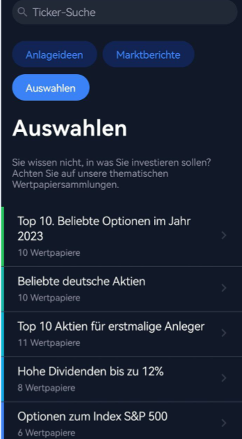Lassen Sie sich von den Anlageideen zum Aktien kaufen in der Freedom24 app inspirieren