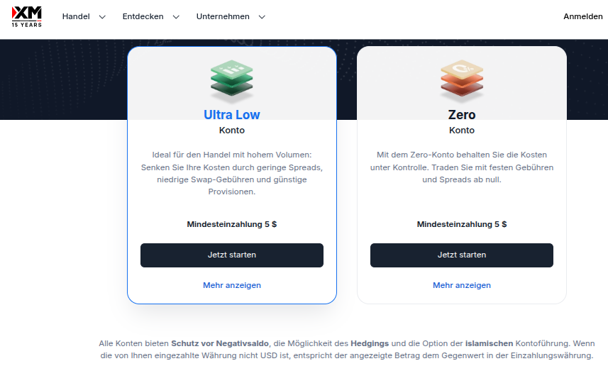 XM swapfreie Konten für islamisches Trading