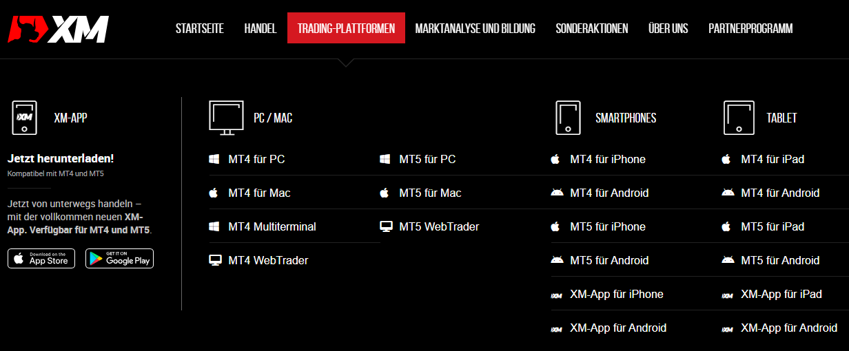 MT5 als Trading Plattform bei XM