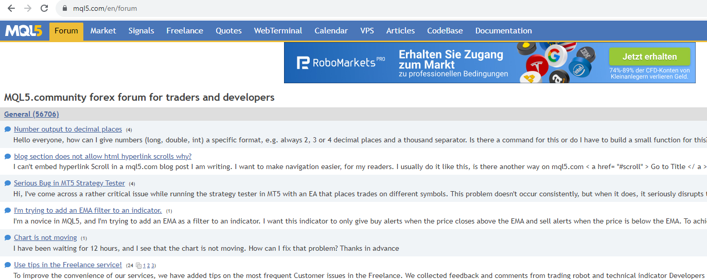 MetaTrader 5 MQL 5 Forum Community