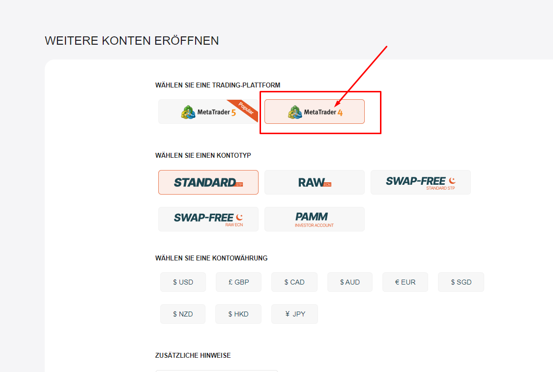 MetaTrader 5 Kontoeröffnung über den broker