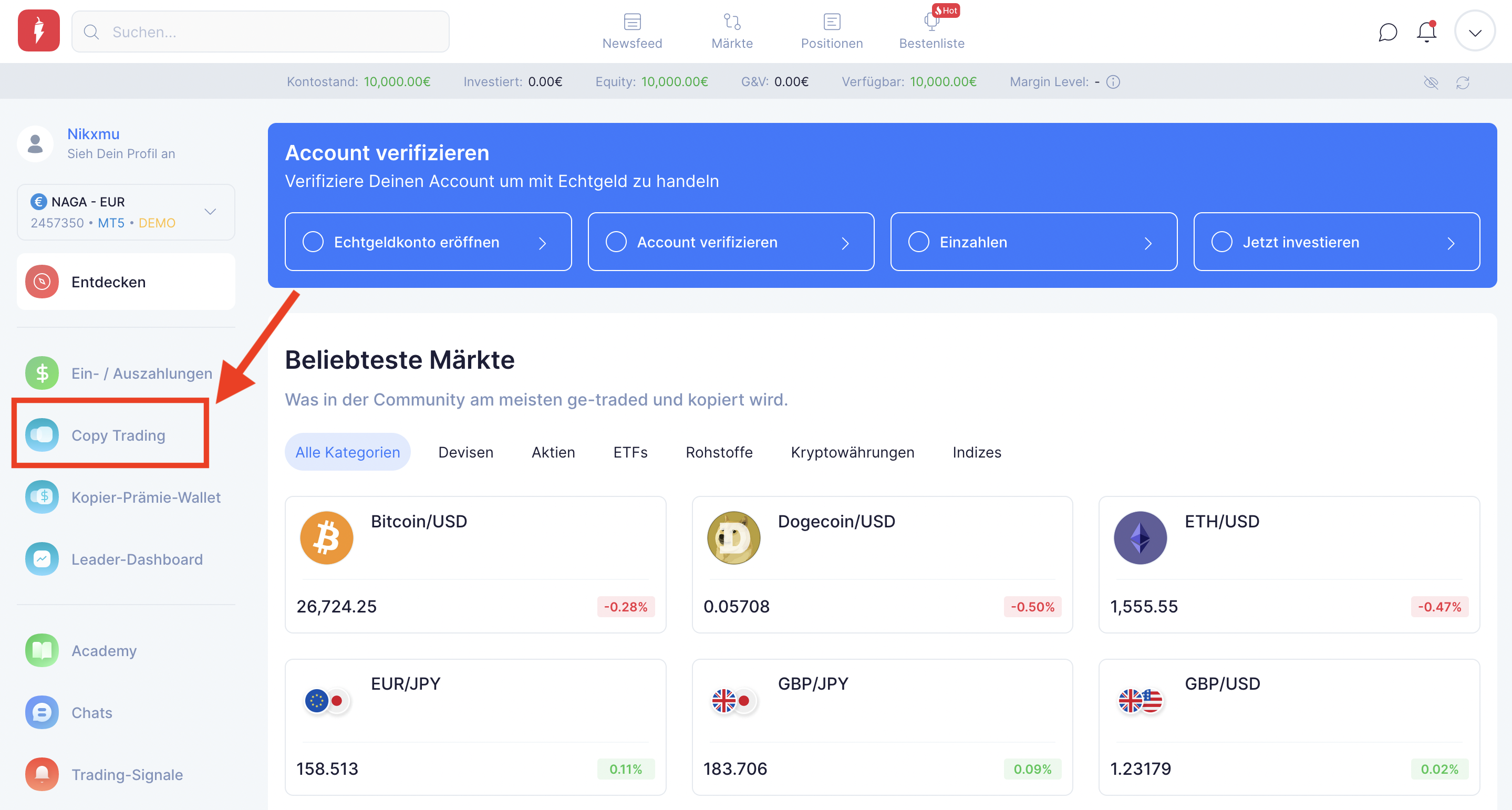 NAGA Copy Trading