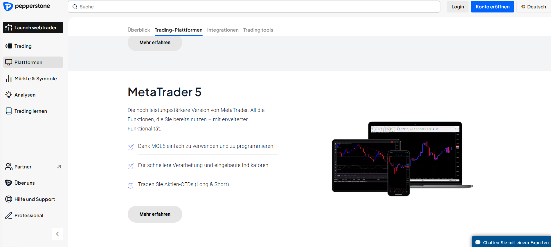 Pepperstone MetaTrader Demokonto