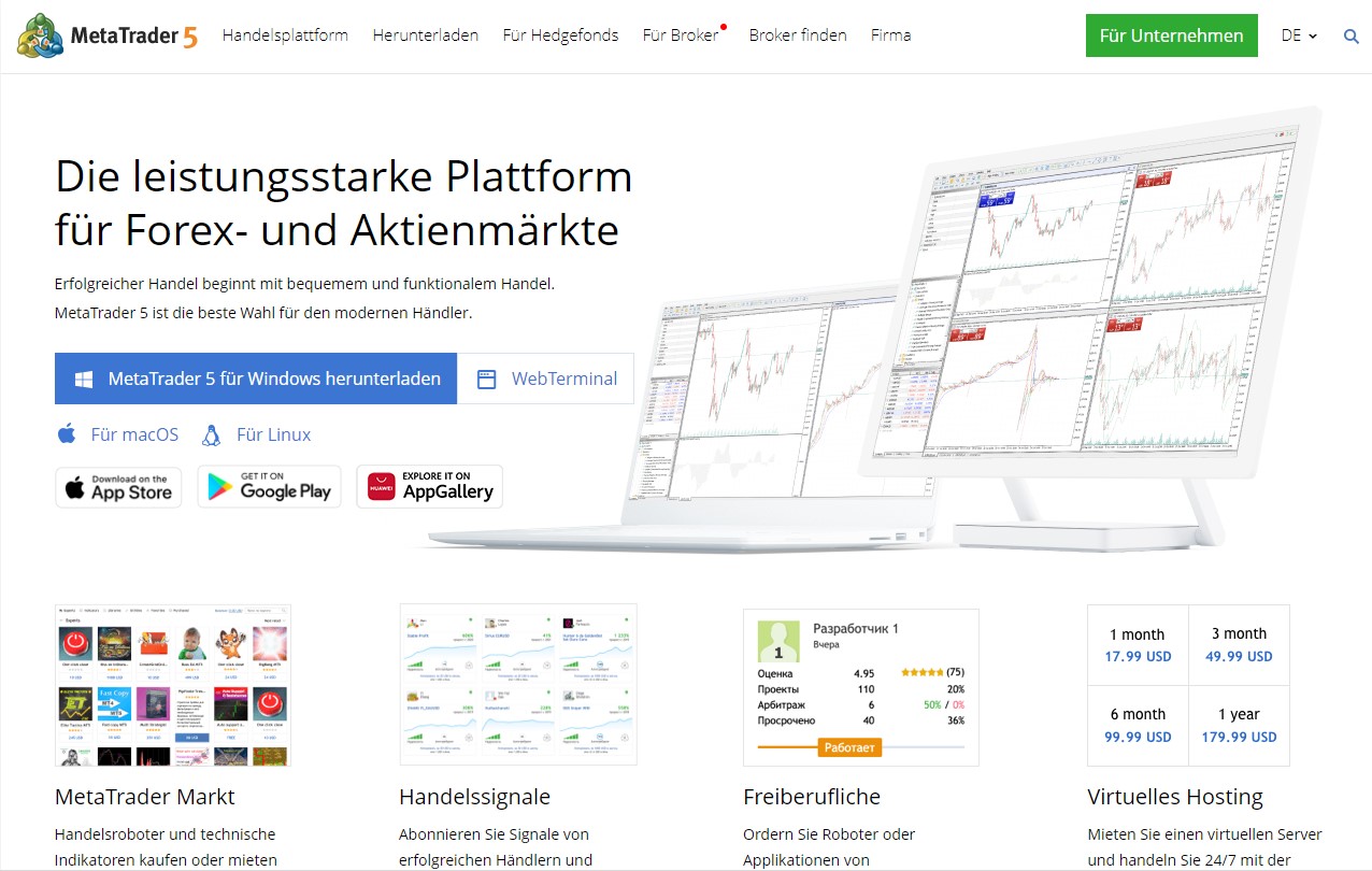 Plattform für hauptberufliches Trading