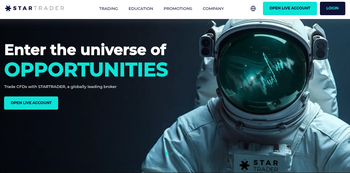 Webseite des Brokers StarTrader