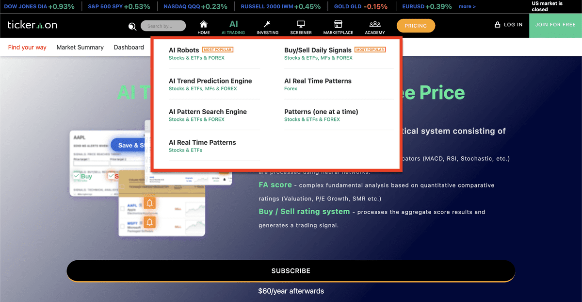 Tickeron AI Trading
