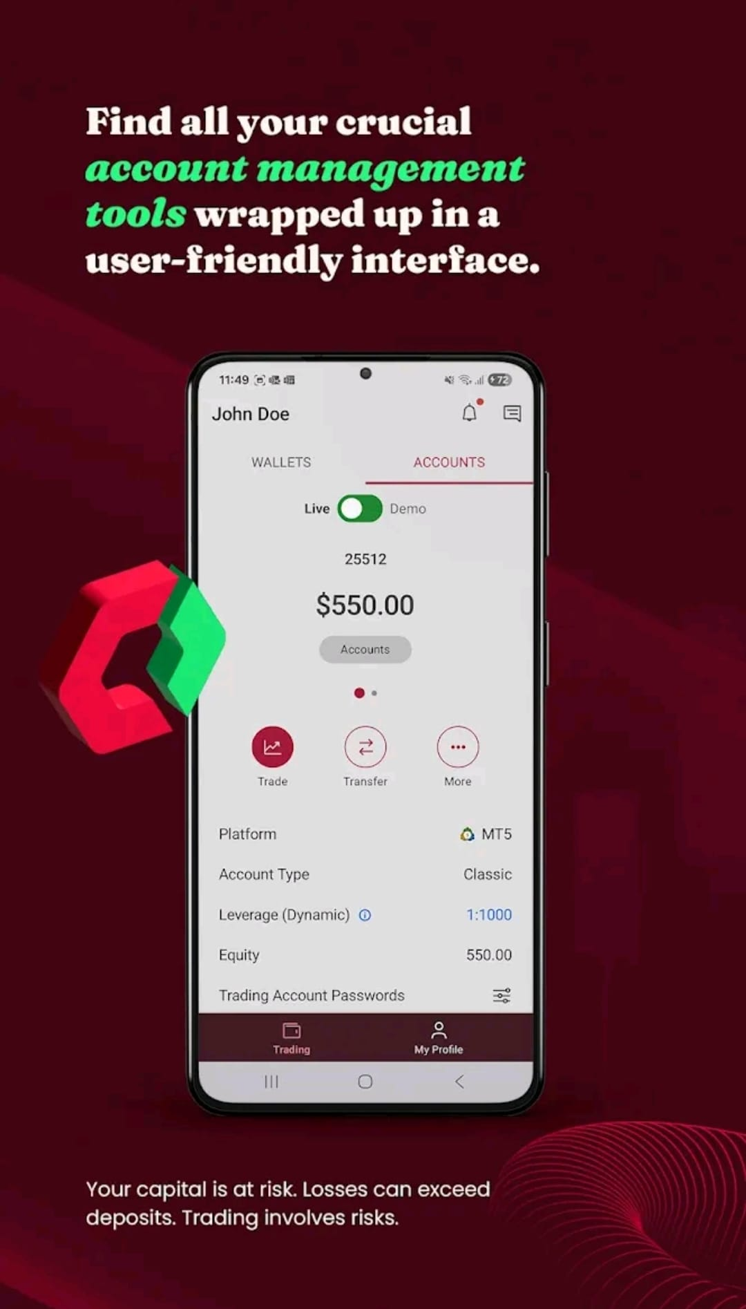 Daytrading App App von Tickmill