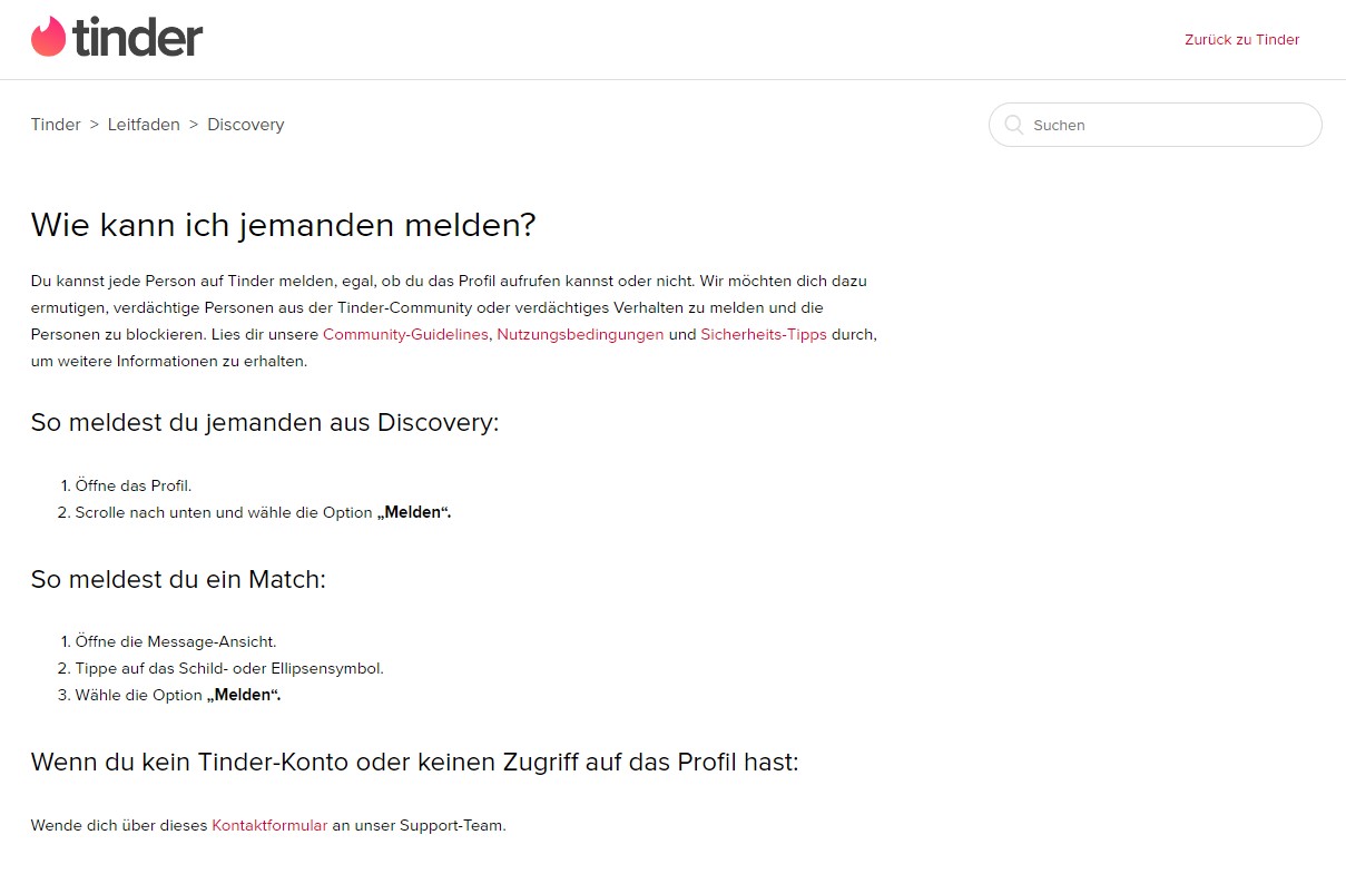 Tinder Betrug melden