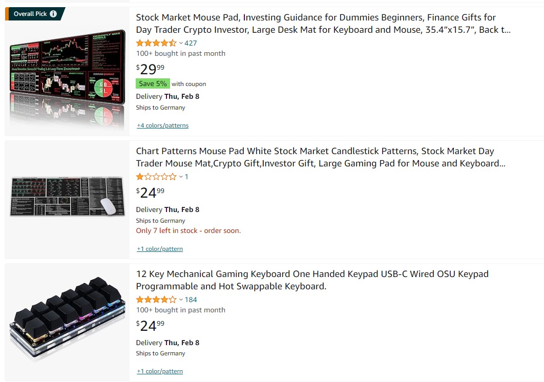 Trading Keyboards bei Amazon