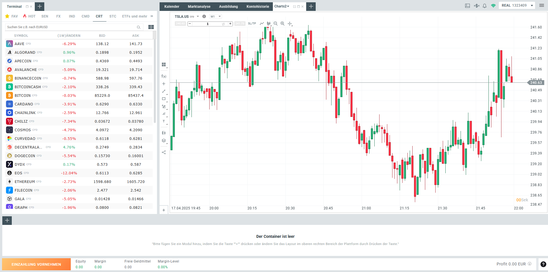 Trading Plattform von XTB
