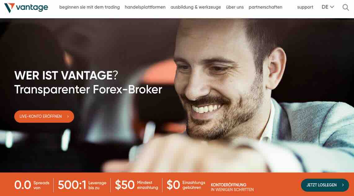 Vantage Markets Broker mit Bonus