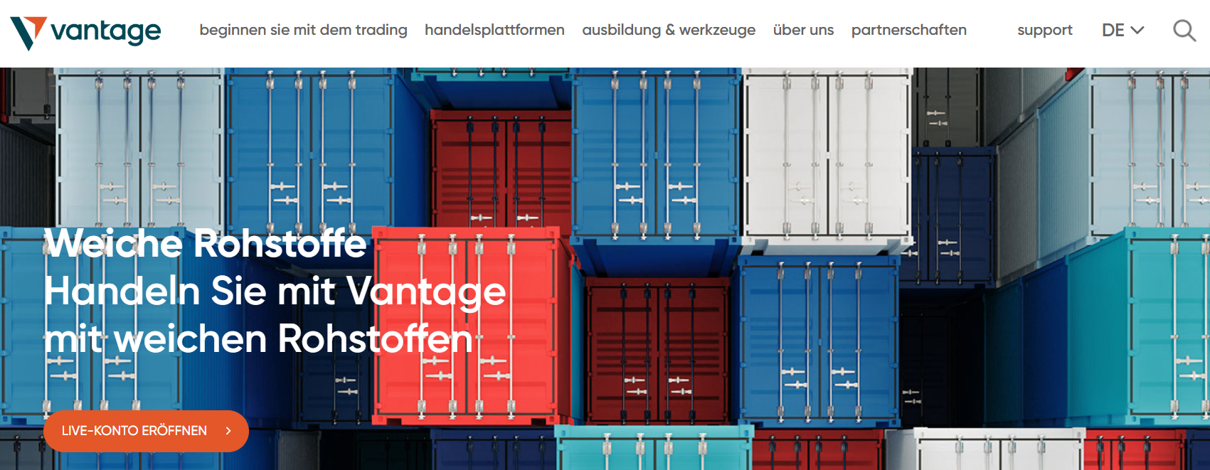 Vantage Markets Rohstoffe handeln