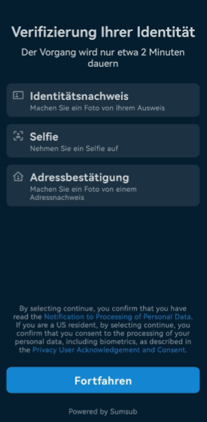 Verifizierung in der Freedom24 App