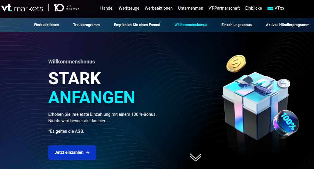 Willkommensbonus bei VT Markets