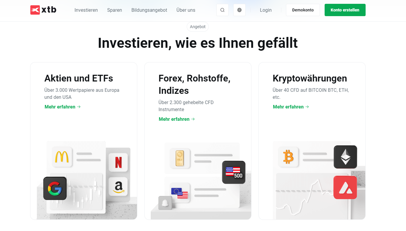 XTB Angebot zum Daytrading