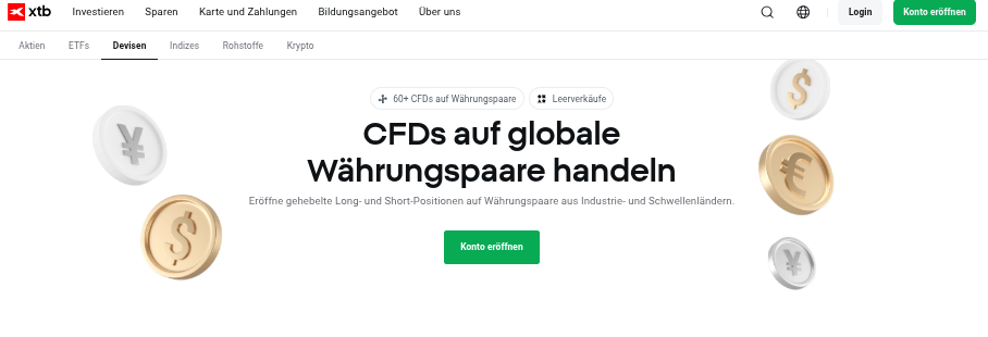 Handel mit Forex bei XTB