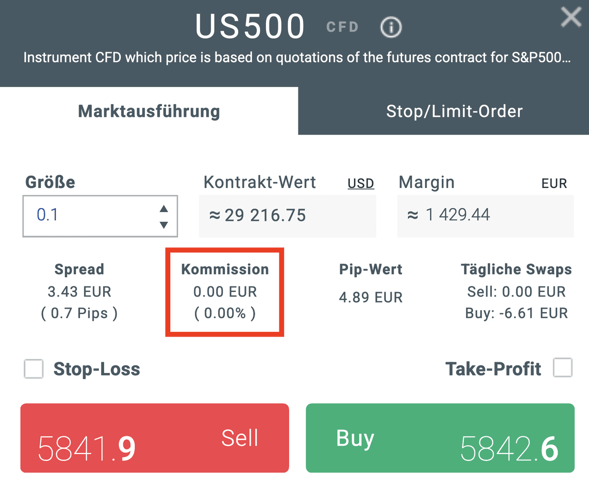 XTB Kommission