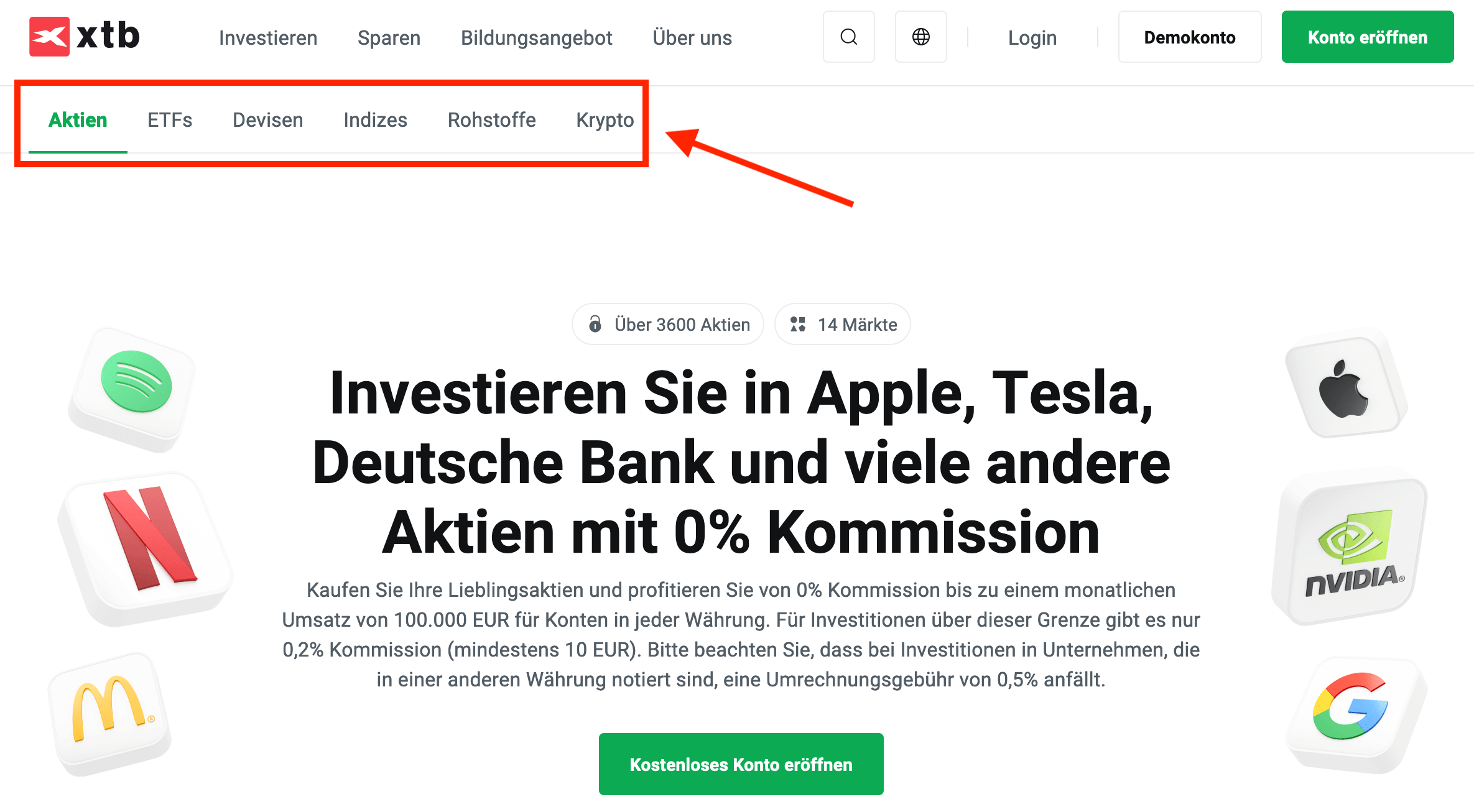 XTB Märkte