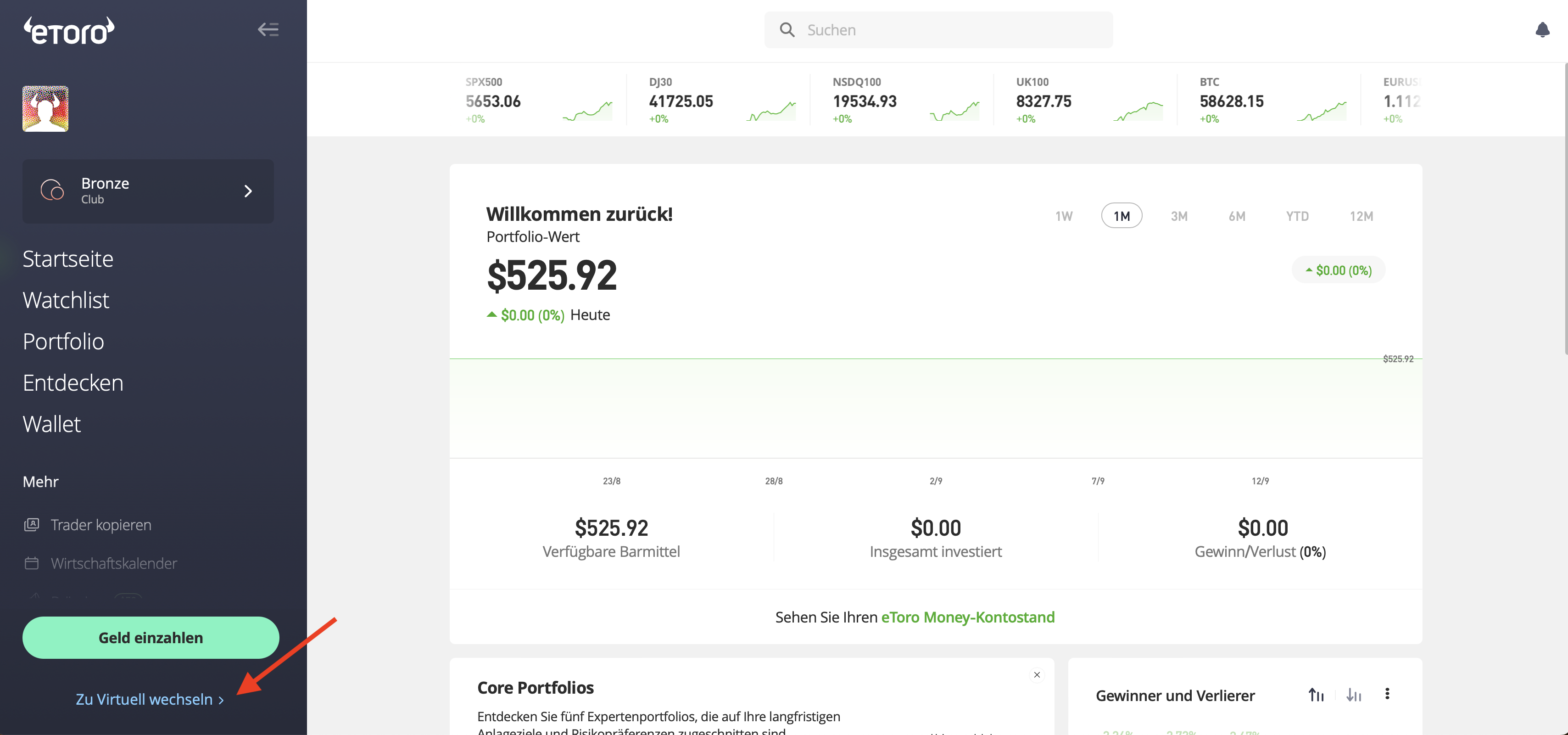 eToro CFD Demokonto