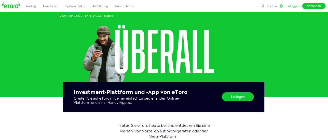 Etoro Webseite
