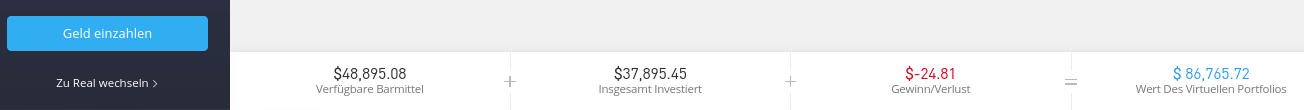 etoro virtuelles Musterdepot